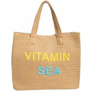 Vitamin Sea Woven Paper Straw Tote Bag Collection XIIX Natural NWT